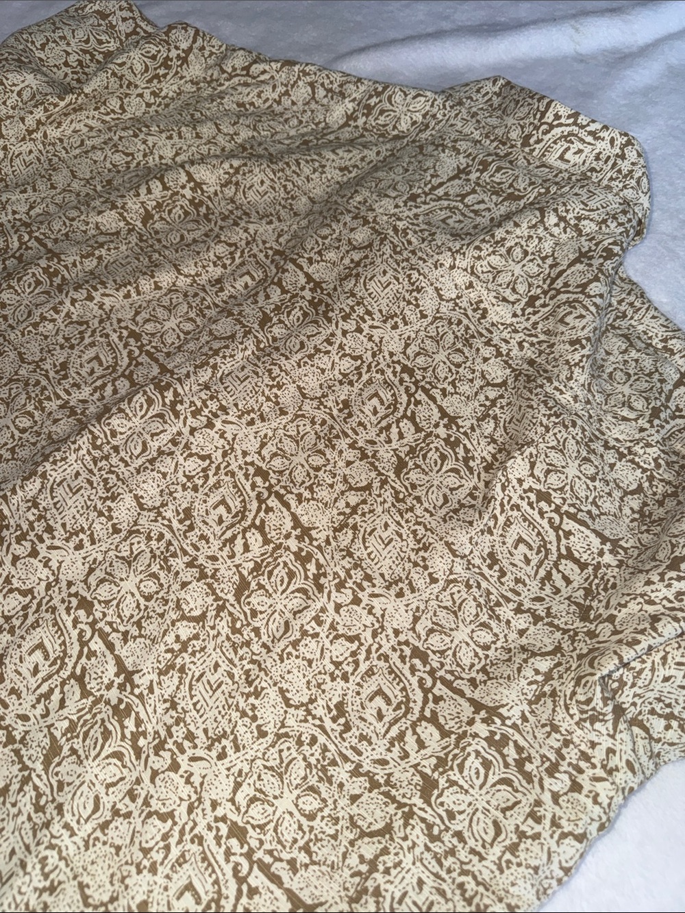 Island Republic Cream and Brown Patterned Short-Sleeve Button-Down Shirt - Picture 7 of 9
